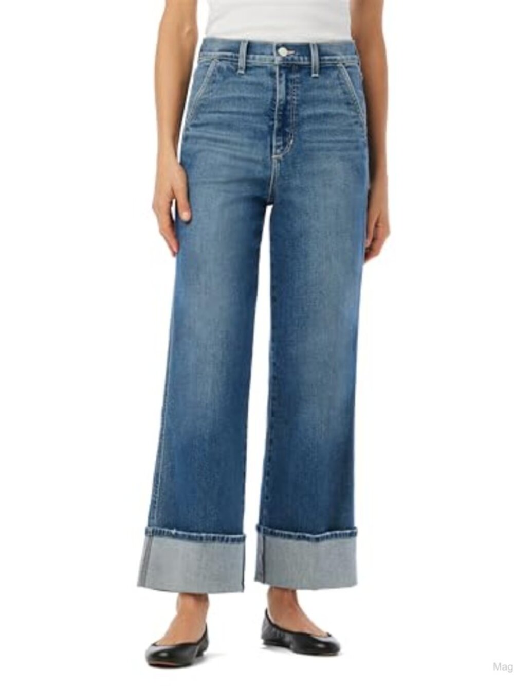Trixie High Rise Wide Leg Denim Trouser Wide Cuff